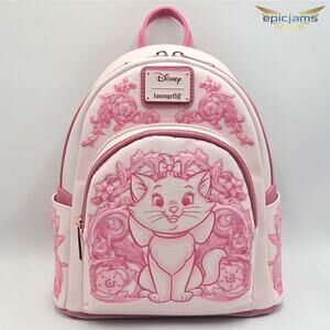 Loungefly Disney The Aristocats Marie Floral Embossed Pink Flowers Mini Backpack